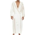thumbnail image 1 of GFDYREE Men's Warm Fleece Robe with Hood, Plaid Big and Tall Bathrobe, 1 of 7