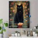 thumbnail image 4 of Qisvanset Framed Canvas Wall Art 12x16 Inch Water Lily Pond Black Cat Fantasy Wall Art, 4 of 5