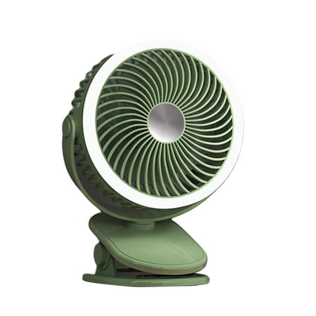 

harmtty Cooling Fan 2/3 Gears 720-Degree Rotation Strong Wind Rechargeable Night Light Standable High Performance USB Fan Home Supply without Battery Green