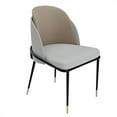 thumbnail image 6 of Wisfor Set of 2 Wider Dining Chairs Soft Sponge Filling PU Leathered Kitchen Chairs,Colour Light Khaki & Off-White Grey, 6 of 15