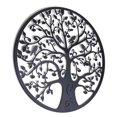 thumbnail image 2 of Decoración de pared de árbol de la vida de metal, silueta artística para regalo, decoración de interior, exterior, jardín, hogar (negro, 28 x 28 cm), 2 of 5