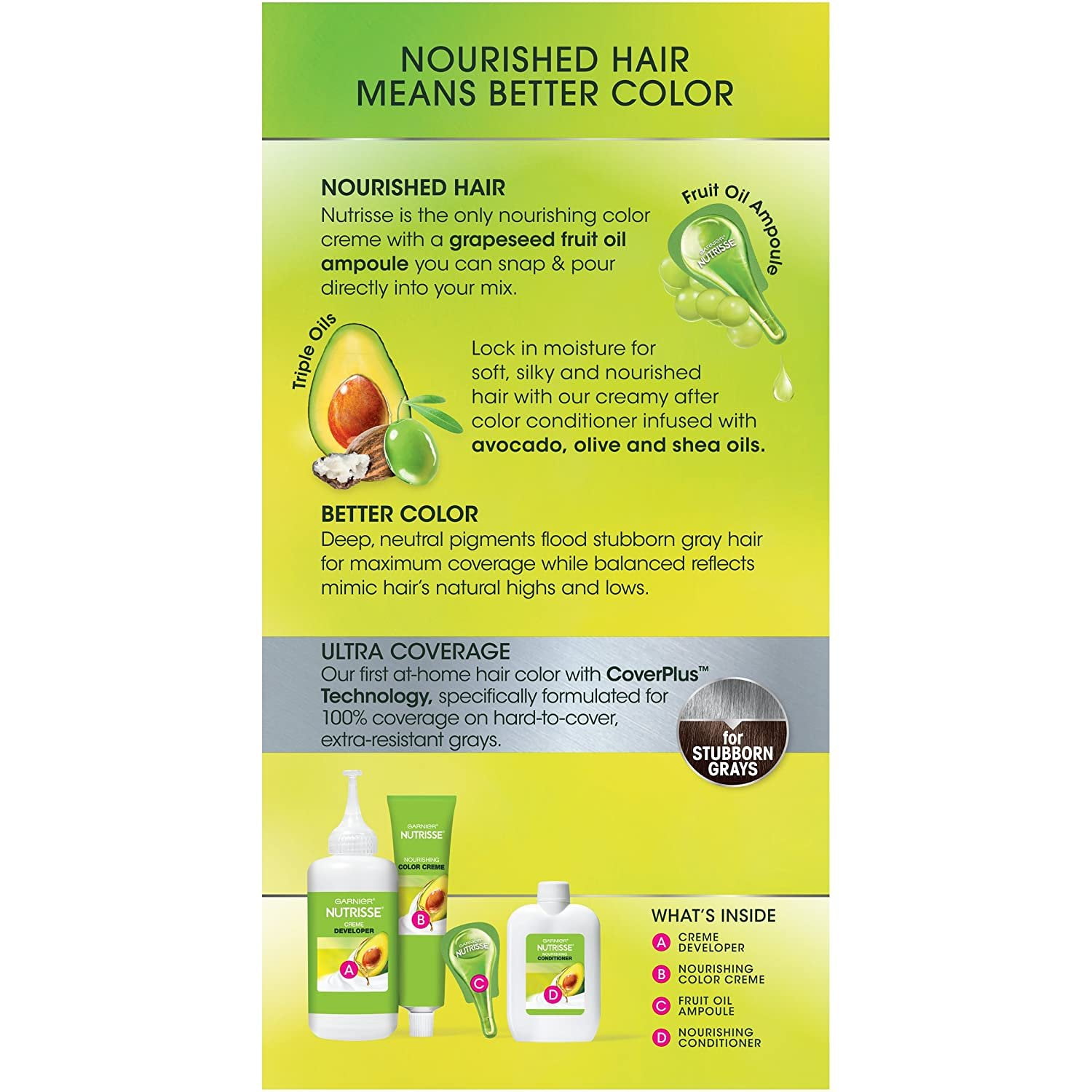 Garnier Nutrisse Nourishing Hair Color Creme, Dark Brown [40] 1 Each - (Pack of 4)