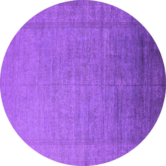 Ahgly Company Indoor Round Oriental Purple Industrial Area Rugs, 3' Round