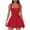 Red, variant on THDHVS Women's Casual Dresses,Summer Dresses for Women 2025,Women's Square Neck Ruffle Hem Mini Dress Ruched Waist Short Party Dresses Black L