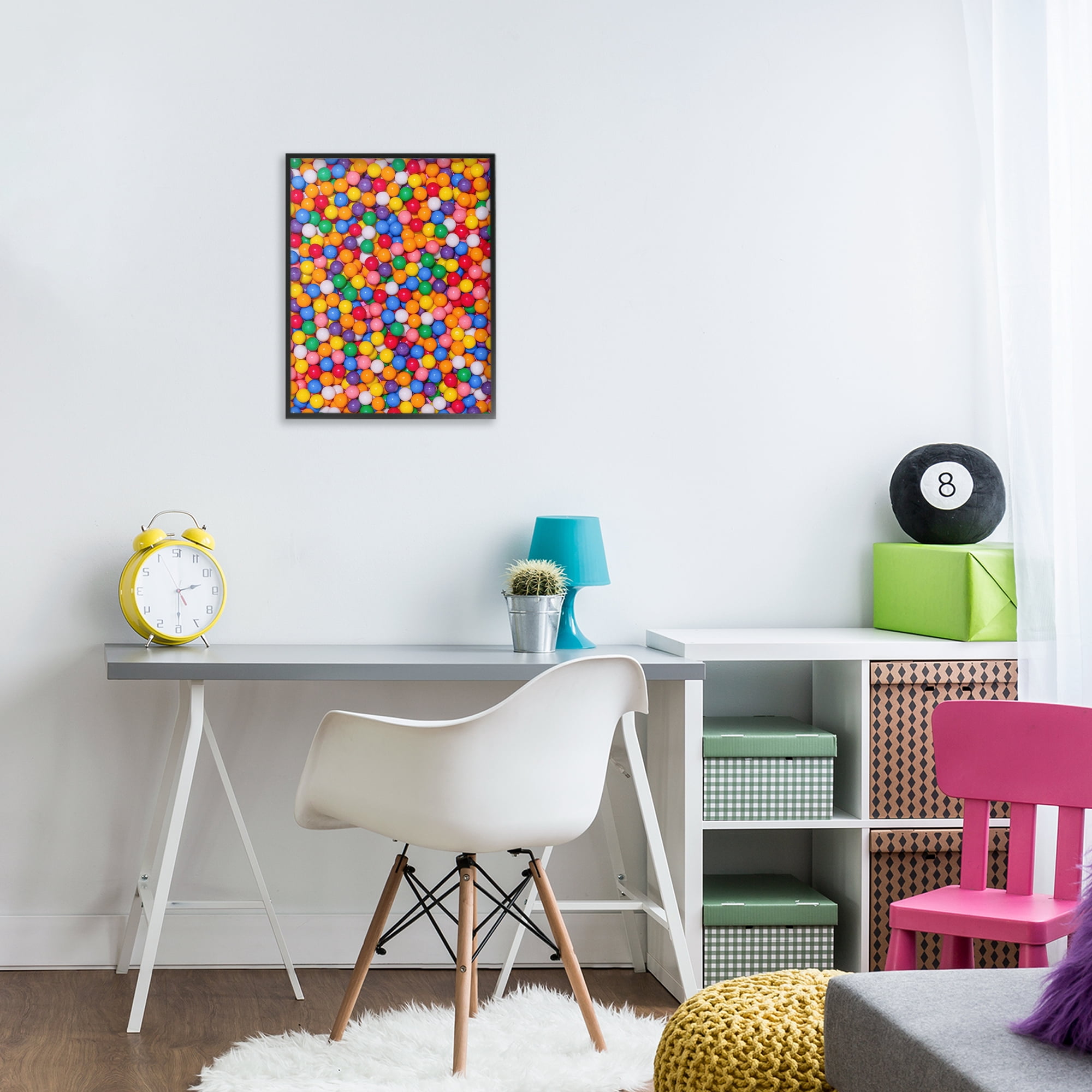Stupell Industries Colorful Gumballs Close Up Black Framed Giclee Art, design by LISH Creative