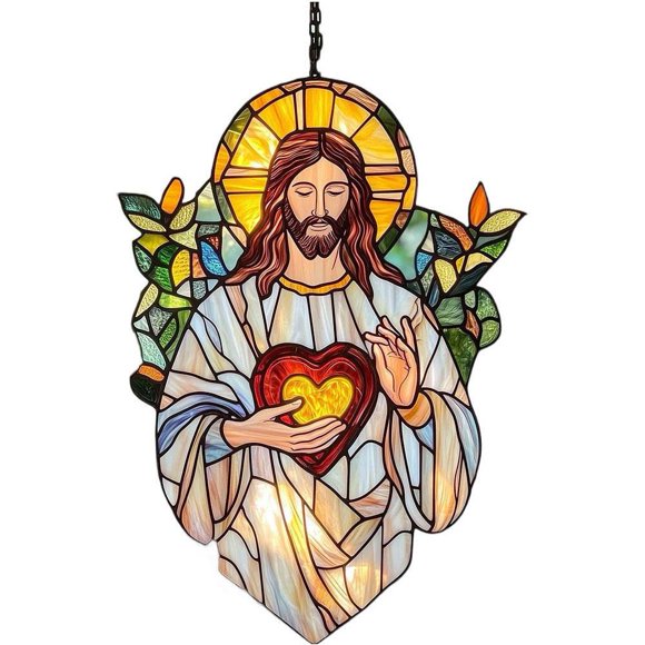SharkTRUE Pendentif en Acrylique Collection YESU Attrape-Soleil -- Amour Éternel