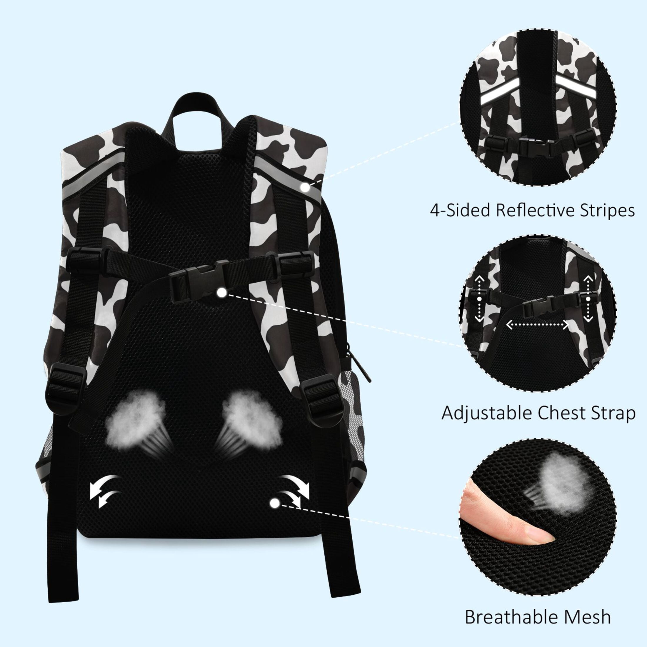 ALAZA Cow Print School Backpack Elementary Student Bookbag