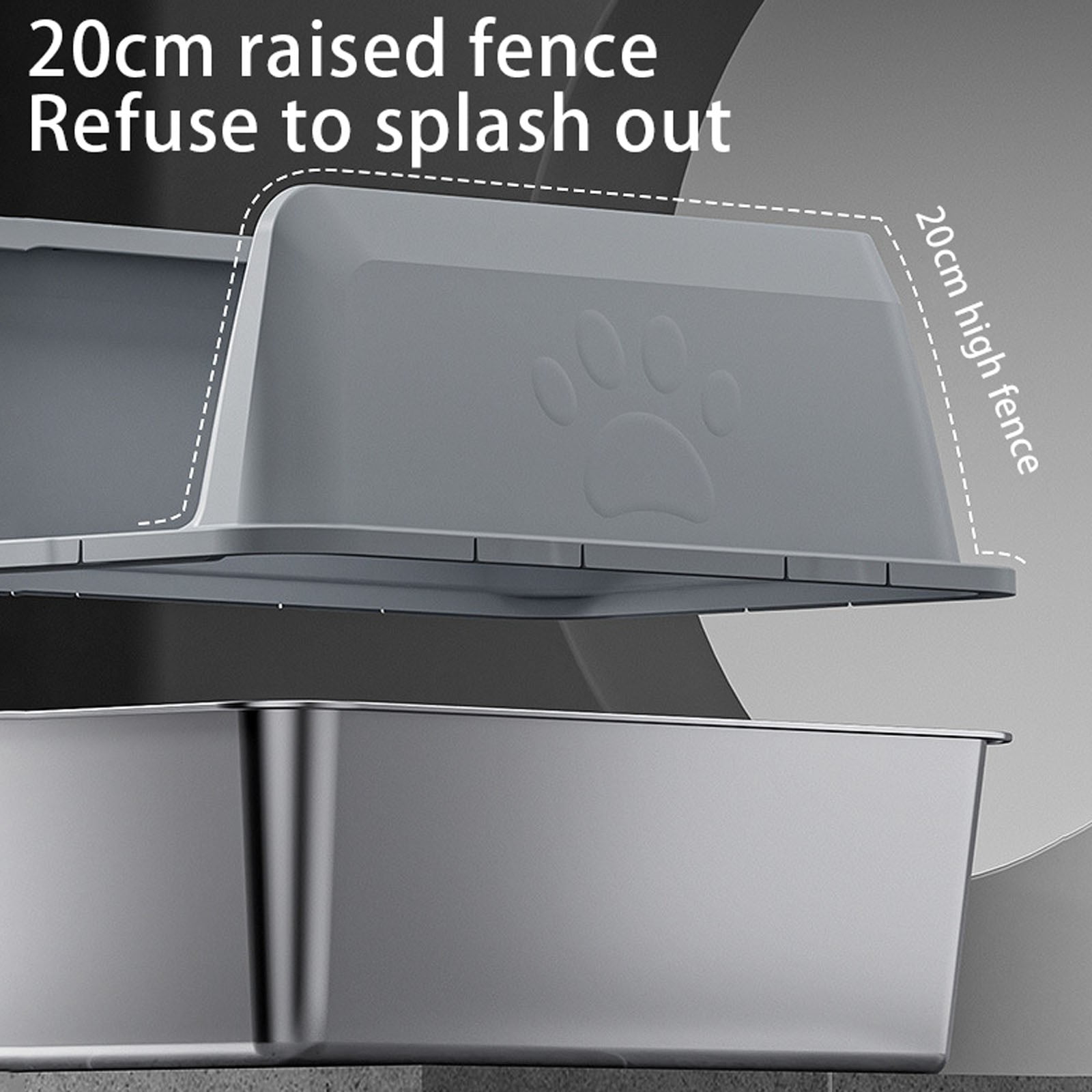 Extra Large Stainless Steel Litter Box for Big Cats Litter Pan with High Sides | Anti-Urine Leakage, Non-Stick & Odor Resistant | Easy Cleaning Pet Toilet Supplies with Scoop Included