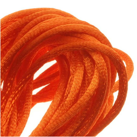 Rayon Satin Rattail 1mm Cord - Knot & Braid - Orange (6