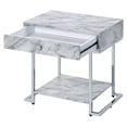 thumbnail image 4 of ACME Wither Rectangular Accent Table in White and Chrome, 4 of 8