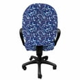 thumbnail image 3 of Navy Office Chair Slipcover, Folk Chinese Design Inspired Floral Swirls Classic Image, Protective Stretch Decorative Fabric Cover, Standard Size, Royal and Sky Blue, by Ambesonne, 3 of 5