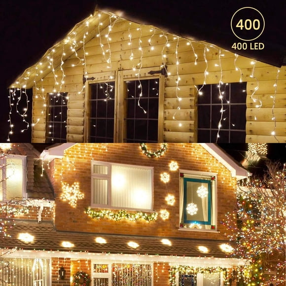 Christmas Icicle Lights, Enchanting Ambiance for Festive Decorations, Connectable with 8 Lighting Modes and Timer Function, Low Voltage UL Certified, Outdoor Decoration,