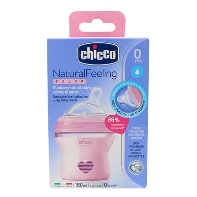 Biberón Chicco Natural Feeling rosa 150 ml 1 pza