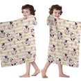 thumbnail image 4 of Beige Cow Flower Pattern Hooded Bath Towel，60"x35" for Ages 3 To 12 Kids, Quick Dry Lightweight Soft Microfiber Hood Beach Towel Cover Up for Kids, 4 of 7