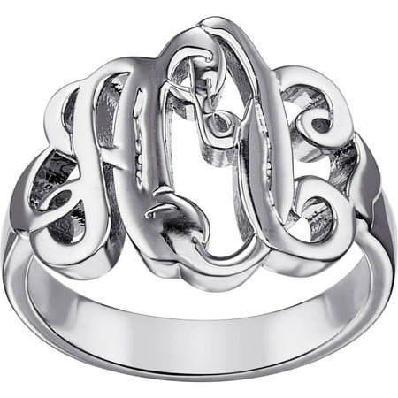 Personalized Planet Jewelry - Personalized Women&#39;s Sterling Silver Fancy Script Monogram Ring ...