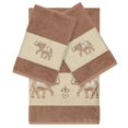 thumbnail image 2 of Authentic Hotel and Spa  Turkish Cotton Elephants Embroidered Latte Brown 3-piece Towel Set, 2 of 5