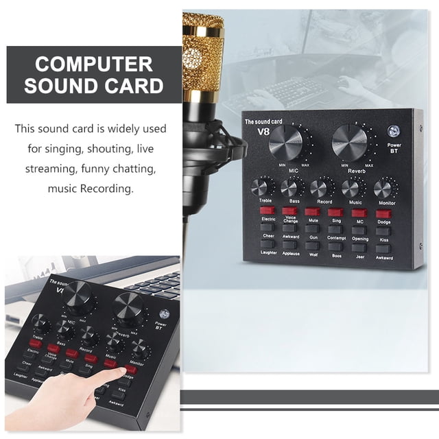 HEANUJJ 1 Ensemble de Mixeur Audio pour Karaoké avec Réduction de Bruit et Réglage du Volume en 12.5x10.5cm