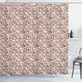 thumbnail image 1 of Ambesonne Bicycle Shower Curtain, Pink Flowers Doodle, 69"Wx84"L, Pale Yellow Dark Brown, 1 of 3