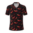 thumbnail image 2 of Daiia Red Hot Chili Pattern Men’s Polo Shirts,Solid Deck Shirt,Classic Fit, Breathable Cotton Polo for Casual and Sport Wear-XX-Large, 2 of 7