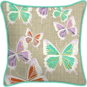 Mainstays Reversible Outdoor Throw Pillow, 16", Multicolor Butterfly
