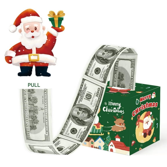 Christmas Money Box for Cash Gift Pull ,Christmas Surprise Money Gift Box for Boys Girls - DIY Money Pull Box with Bags Fun Holiday Cash Box Christmas Money Pull Box