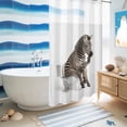 thumbnail image 5 of No Hook Shower Curtain, Funny Zebras Shower Curtains for Bathroom with See Through Top Window, Cute Art Fun Lovely Animals on Toilets Waterproof & Washable Bath Curtain Small Stall 36"x78", 5 of 9
