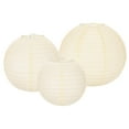 thumbnail image 1 of 6Pcs 6"8"12" Linternas de papel redondas decorativas colgantes de color blanco crema, 1 of 7
