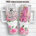 thumbnail image 2 of Nurse 40 oz Quencher tumbler sublimation Rose flower glitter Medical floral Waterslide, 2 of 3