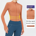 thumbnail image 2 of Ropa deportiva de secado rápido para mujer, top deportivo ajustado con cremallera de alta elasticidad, ropa de yoga, chaqueta de yoga de manga larga con cuello, 2 of 6