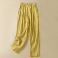 thumbnail image 2 of Womens Cotton Linen Culottes Pants Summer Casual Flowy Wide Leg Palazzo Pants Loose Fit Comfy Beach Lounge Trousers, 2 of 5
