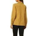 thumbnail image 4 of INSPIRE CHIC Women's Utility Jackets Drawstring Waist Flap Pocket Zip Button Jackets L Ginger, 4 of 7