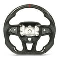 thumbnail image 1 of Leather Steering Wheel,Forged Dry Carbon Fiber Steering Wheel Replacement Flat Bottom Steering Wheel Custom Engineered, 1 of 5
