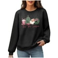 thumbnail image 4 of Womens Waffle Sweatshirts Christmas Loose Crewneck Long Sleeve Shirts Merry Christmas Printed Sweaters Casual Fashion Xmas Holiday Party Pullover Tops, 4 of 6