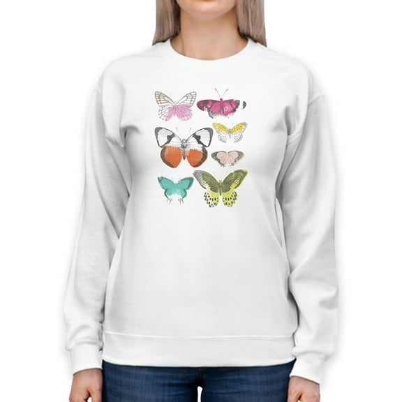 Chromatic Butterflies I Sweatshirt Women -June Erica Vess Designs, Female Medium