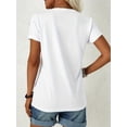 thumbnail image 2 of Camiseta De Verano Para Mujer, Cuello Redondo, Para Mochilero, Vacaciones En La CalleWomen'S Plus Size Round Neck T-Shirt with Heart-Shaped Rose Flowers for Valentine'S Day, Short SleevCamisetas de, 2 of 7
