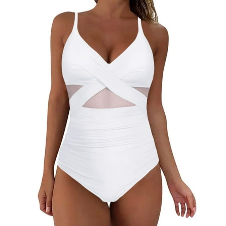 Women Mesh 1 Piece Bandeau Bikini Swimwear Push Up Padded Neon Shorts Bikini Swimsuit Training athletic Women Swimsuit Swimwear Sport Shirred Tank Bikini Ruffles Swimwear Vintage Bathing Suits