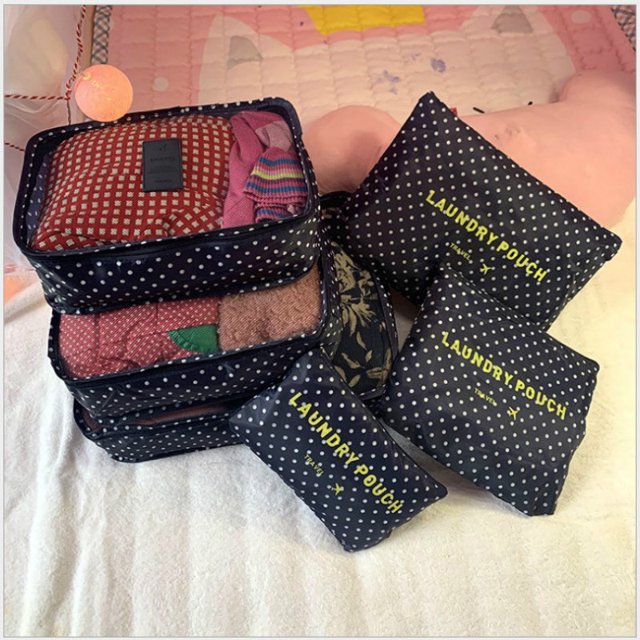 Cubo de embalaje de viaje grueso, conjunto de 6/1 piezas, bolsa de almacenamiento de clasificación de ropa impermeable de gran capacidad, bolsa de fin de semana para hombre