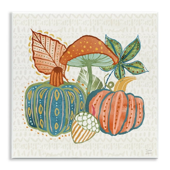 Stupell Industries Whimsical Harvest Gourds Holiday Painting Unframed Art Prints Wall Art, 12 x 12