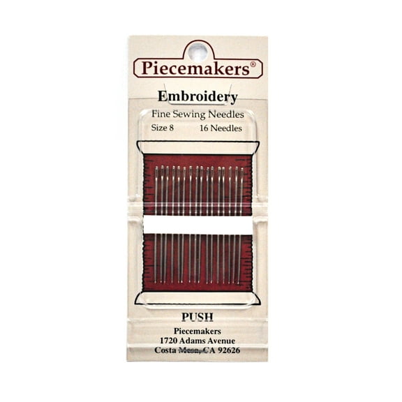 Piecemaker Embroidery Fine Sewing Needles Size 8