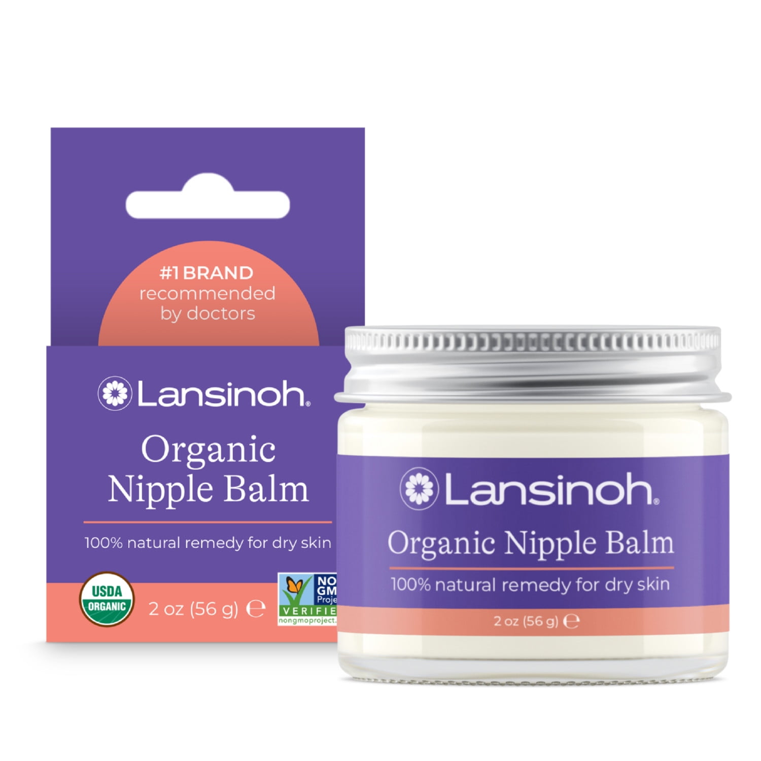 Lansinoh Organic Nipple Balm for Breastfeeding and Dry Skin, 2 Ounce Jar