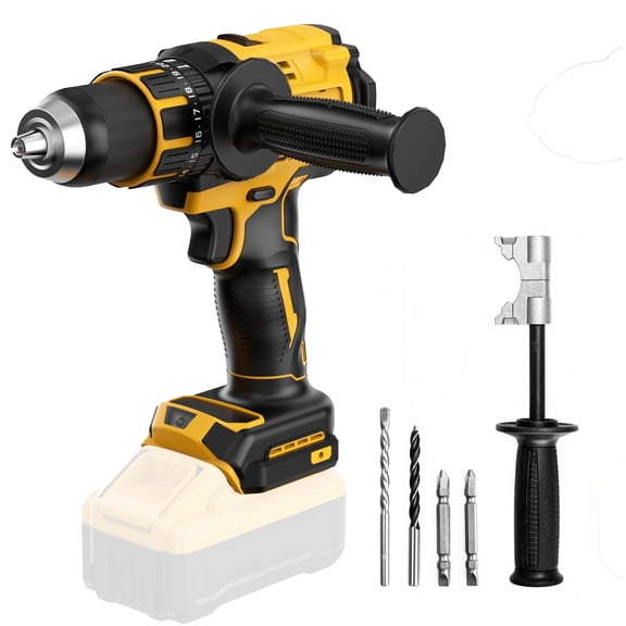 Power Drill Compatible with Dewalt 20V Max Battery(No Battery), 1950 RPM, 2-Speed Cordless Brushless Hammer Drill for Drilling Brick Wall,Metal,Wood,Screws