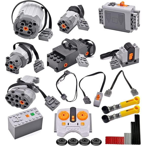 32PCS Power Function Motor Set Compatible with Technic-Parts L Brand AA/AAA-Battery-Box Remote-Control Adjustable Speed Motor Parts
