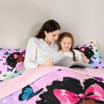 thumbnail image 4 of Castle Fairy Black Cute Girl Queen Comforter Set 3 Pieces,Flying Butterfly Gradient Starry Sky Comforter Sets Queen,Lavender Azure Rose,1 Comforter and 2 Pillowcases, 4 of 6