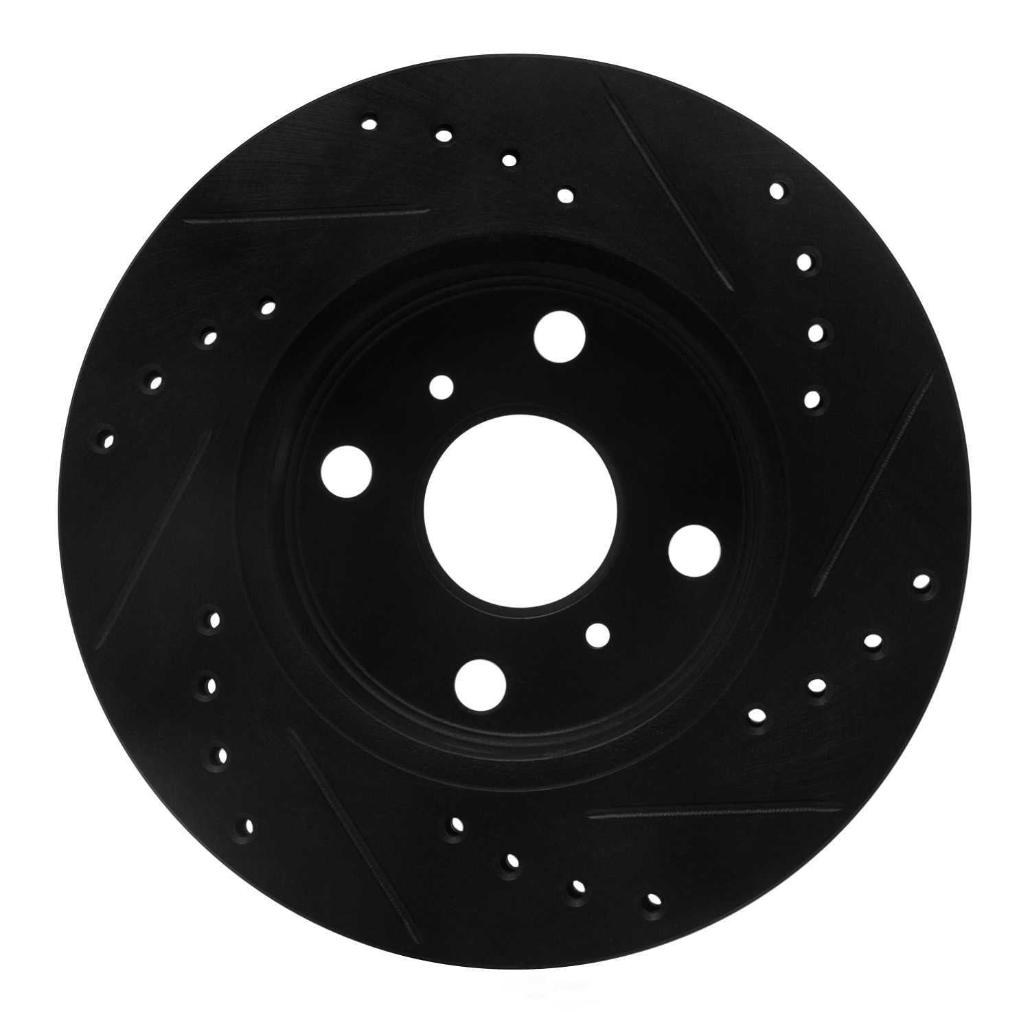 Dynamic Friction Company 633-76021L DFC Brake Rotor - Drilled And Slotted - Black