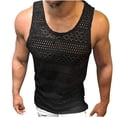 thumbnail image 2 of EGNMCR Débardeurs Homme, Mode Homme Décontractée Uni Sans Manches Ajouré Tricot Col Rond Gilet, Cadeaux de la Fête des Pères, 2 of 6