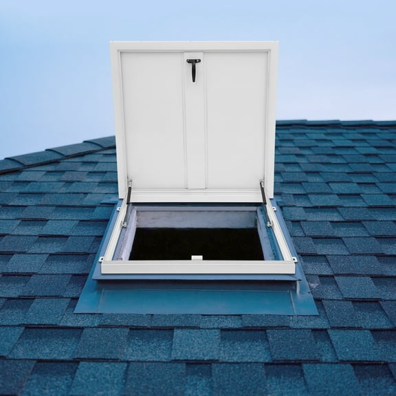 Durable Roof Access Door, 29.5x29.5in Impact-Resistant Galvanized Sheet, 90° Opening & Locking Handle, Suitable for Factories/Hospitals