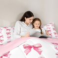 thumbnail image 5 of Homewish Cute Bow Tie Bedding Comforter Set,Ribbon Bowknot Twin Comforter Sets,White Pink Bedding Set For Girl Kids,Ultra Soft Home Decor Reversible,2 Pieces, 5 of 8
