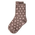 thumbnail image 6 of MeMoi Women's Polka Dot Non-Skid Lavender Infused Crew-Length Cozy Spa Sock - Womens - Female, 9-11, Stone, 6 of 6