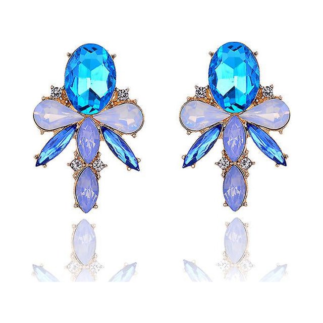 1 par de pendientes exóticos con diseño de mosca de dragón, pendientes con decoración de diamantes de imitación de piedra acrílica, pendientes Piercing para mujer, regalo de Navida
