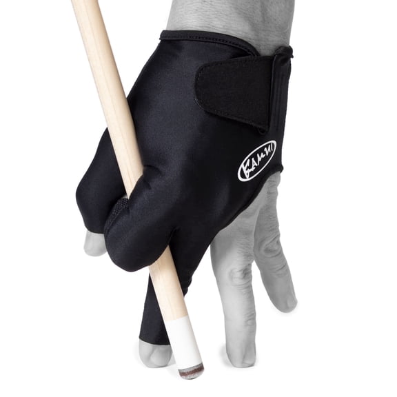 Kamui Billiard Glove Black – Medium - Pool Cue Glove for Left Hand, Quick-Dry Fabric, Anti-Slip Palm, Open Fingers, Short Cuff
